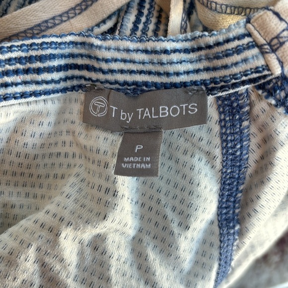 Talbots striped shirt, blue/white, size Petite - Picture 5 of 6